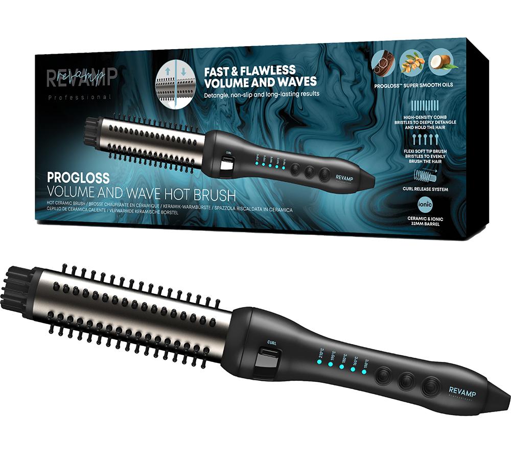 Buy REVAMP Progloss Volume Wave Hot Brush Black Currys