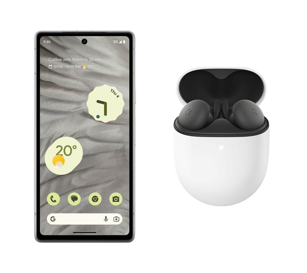 GOOGLE Pixel 7a (128 GB, Snow) & Pixel Buds A-Series Wireless Bluetooth  Earphones Bundle