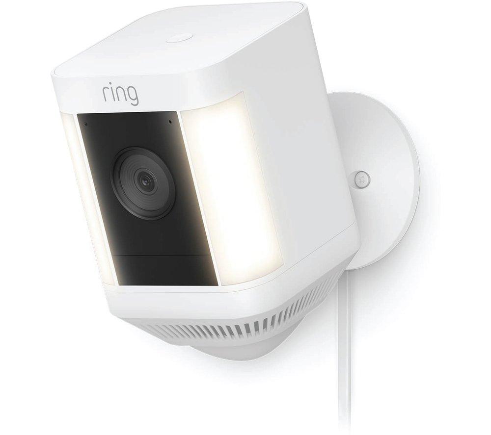RING Spotlight Cam Plus Plug-In Full HD 1080p WiFi Security Camera - White, White
