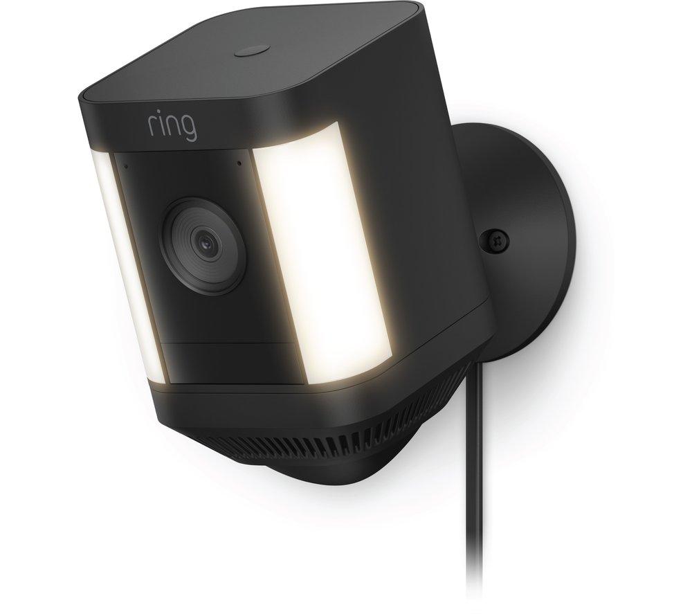 RING Spotlight Cam Plus Plug-In Full HD 1080p WiFi Security Camera - Black, Black