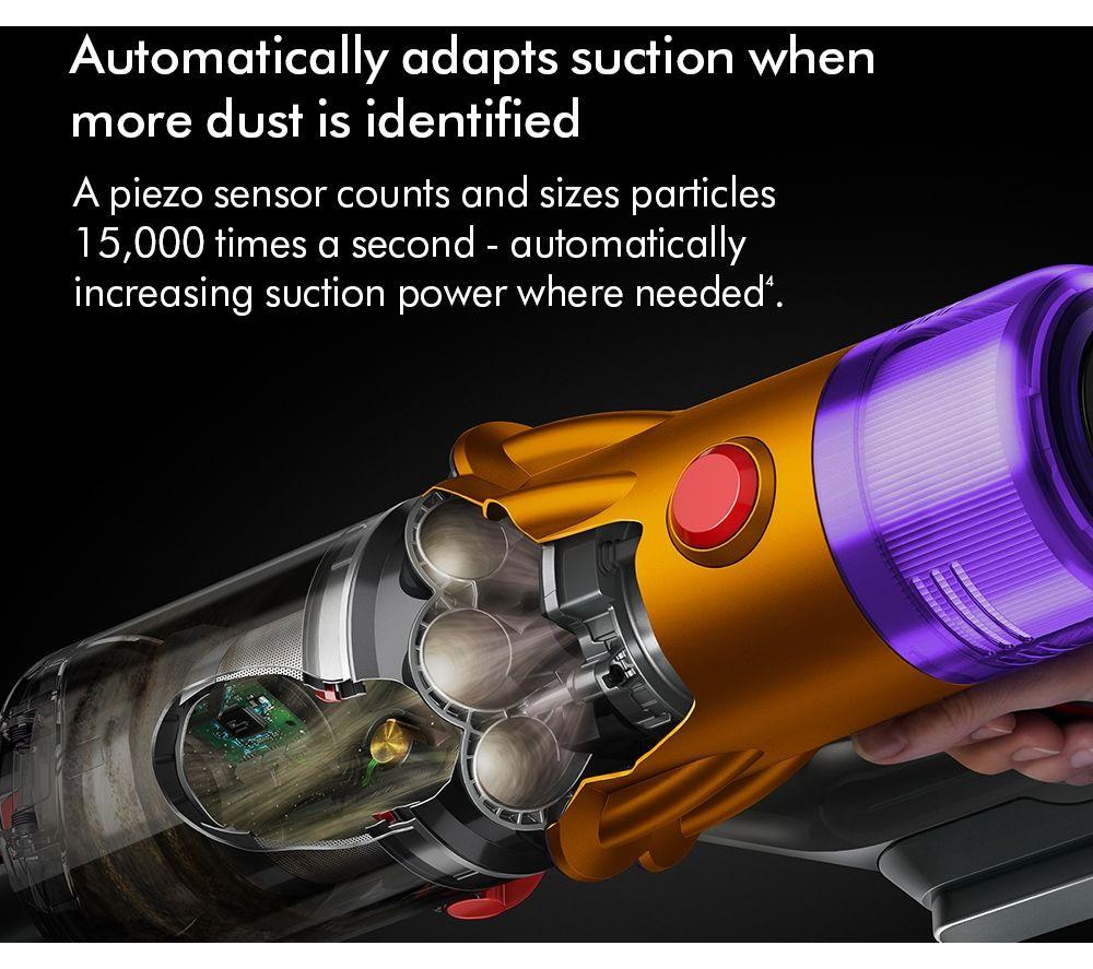 DYSON V12 Detect Slim Absolute Cordless Vacuum Cleaner - Nickel & Yellow image number 8 of 9