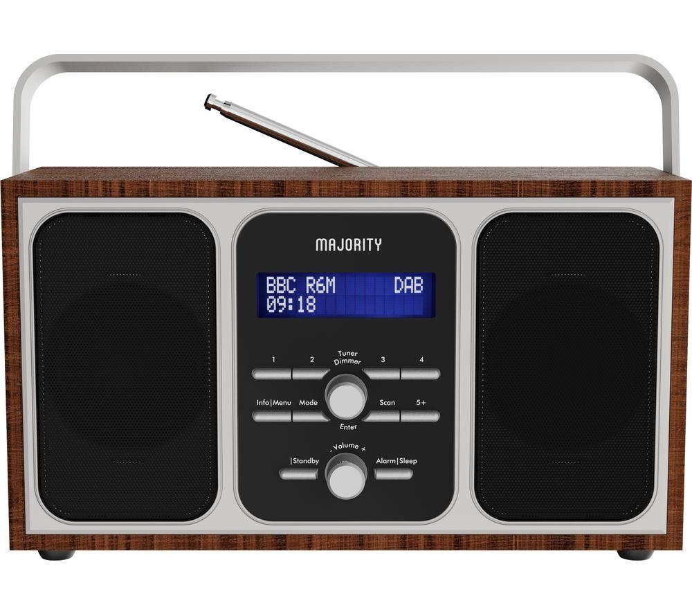 MAJORITY Girton Portable DABﱓ Retro Radio - Walnut, Brown