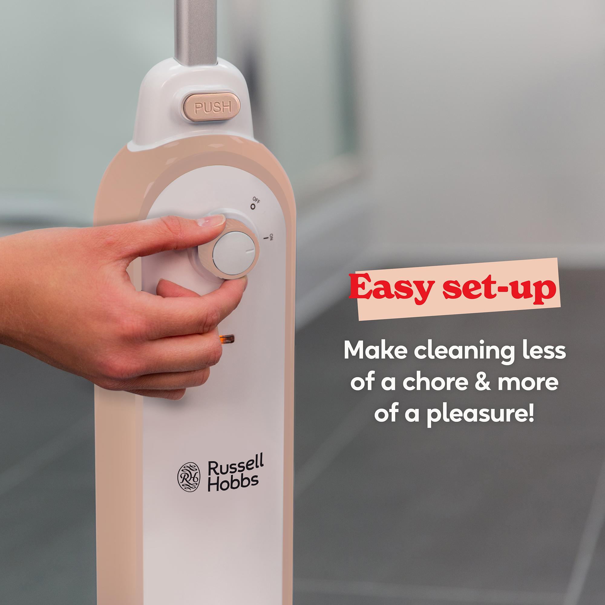 RUSSELL HOBBS Steam & Clean RHSM1001BP-G Steam Mop - Blush Pink image number 7 of 10