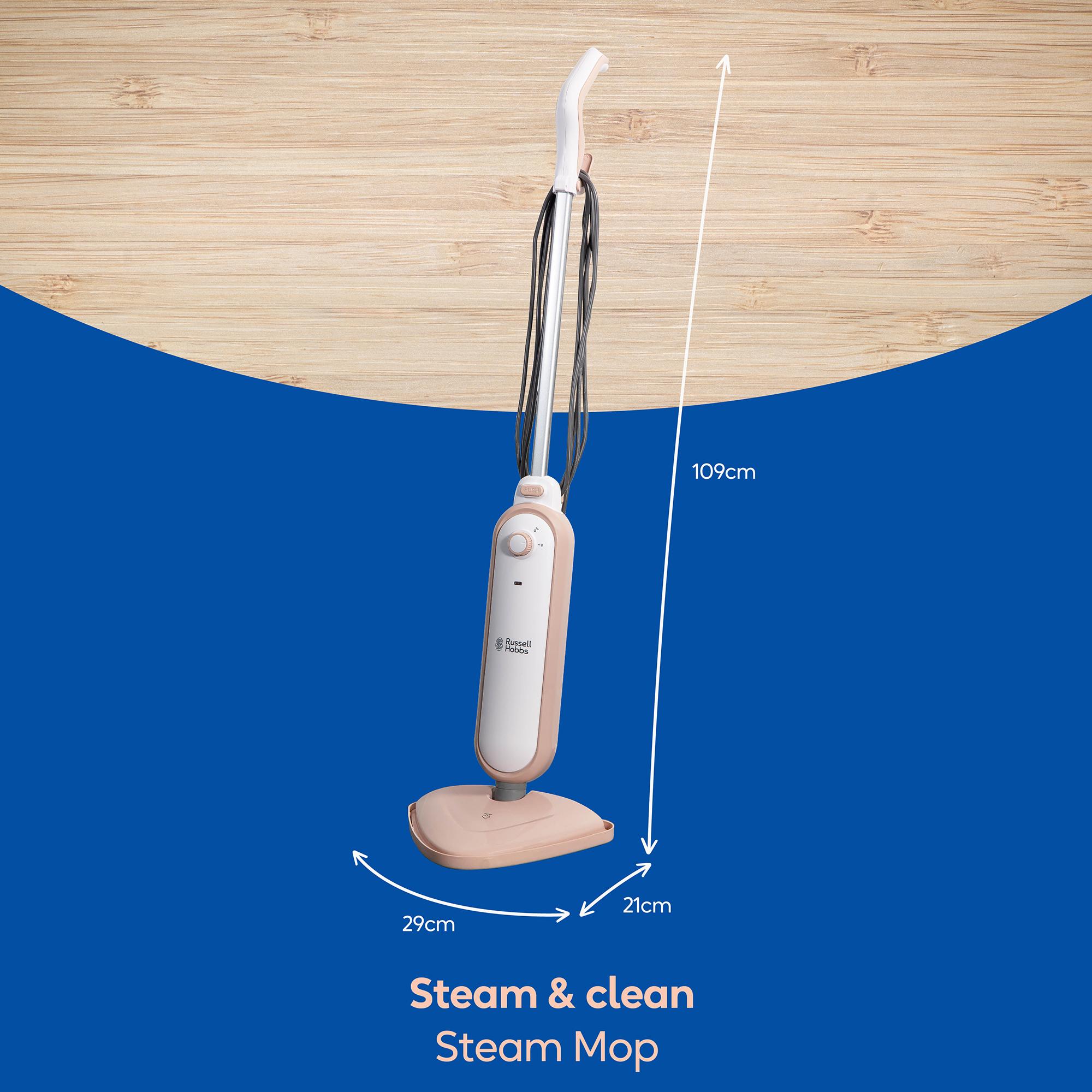 RUSSELL HOBBS Steam & Clean RHSM1001BP-G Steam Mop - Blush Pink image number 10 of 10