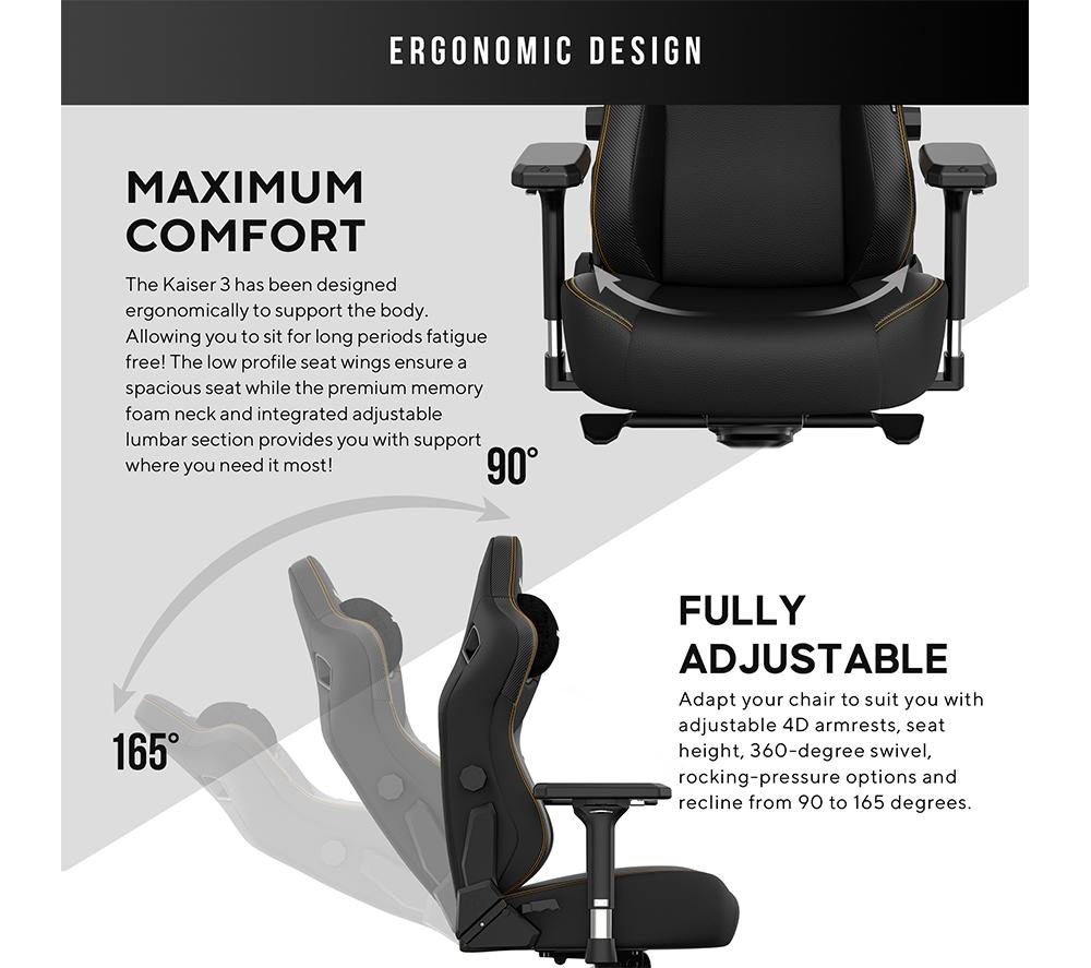 ANDASEAT Kaiser 3 Series Premium Gaming Chair - XL, Elegant Black image number 4 of 9