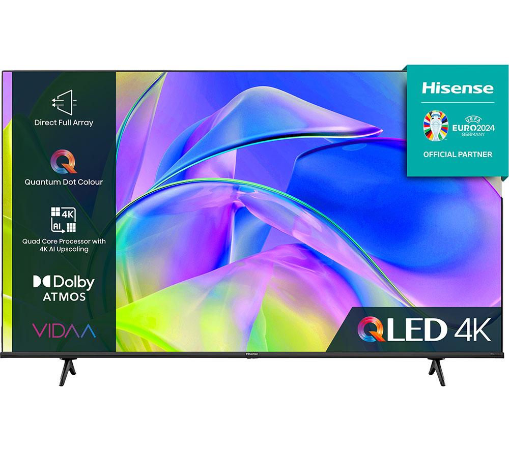 75 HISENSE 75E7KQTUK  Smart 4K Ultra HD HDR QLED TV with Amazon Alexa, Black