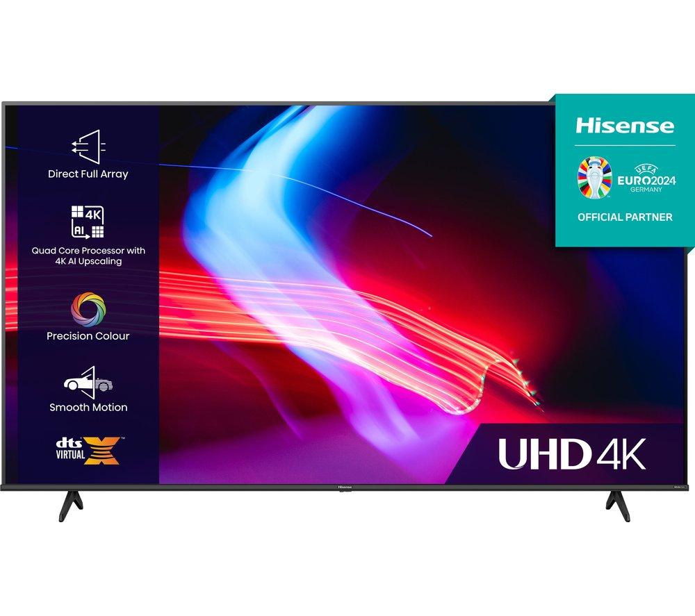 58 HISENSE 58A6KTUK  Smart 4K Ultra HD HDR LED TV with Amazon Alexa, Black
