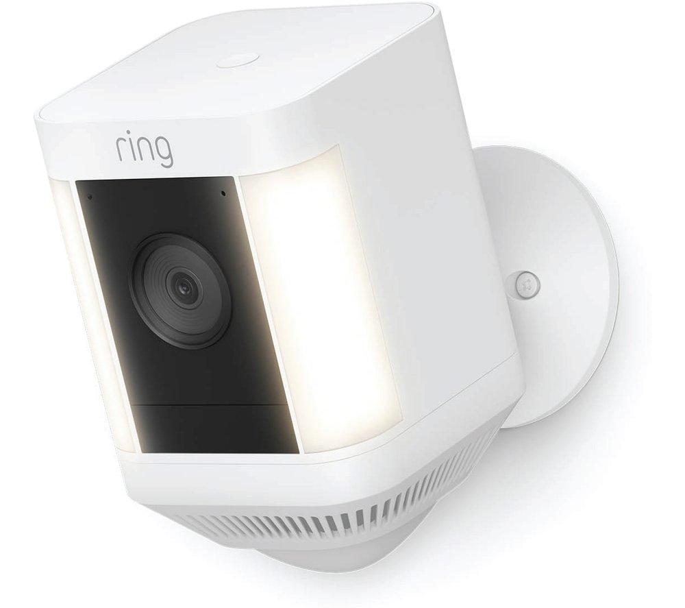 Ring Spotlight Cam Plus Solar by Amazon | 1080p HD Video, Two-Way Talk, Colour Night Vision, LED Spotlights, Siren, DIY installation | 2 Cameras