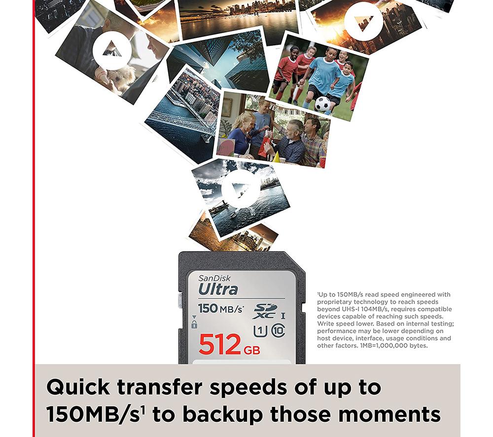 SANDISK Ultra Class 10 SDXC Memory Card - 512 GB image number 3 of 4