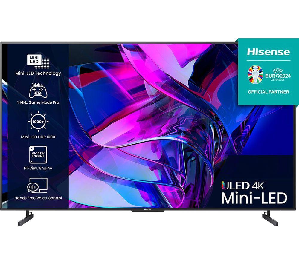HISENSE 75U7KQTUK 75" Smart 4K Ultra HD HDR Mini-LED TV with Amazon Alexa