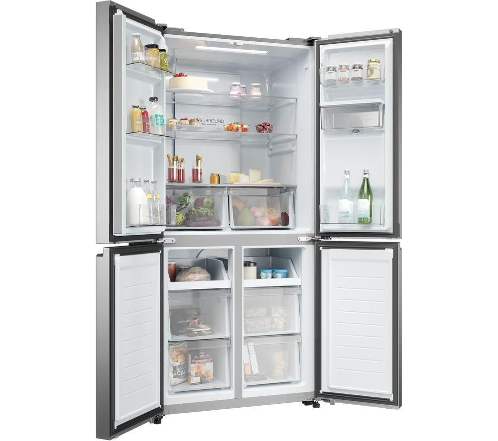 HAIER HCR3818EWMM Fridge Freezer - Platinum Inox