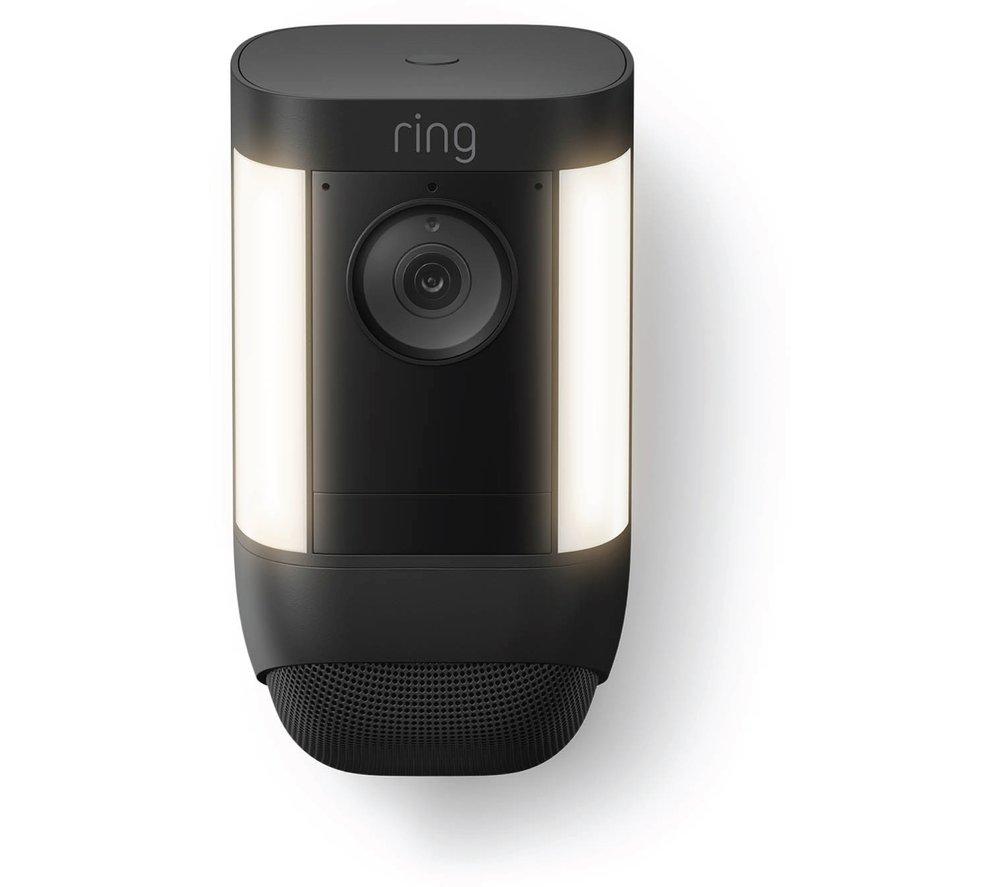 RING Spotlight Cam Pro Full HD 1080p WiFi Security Camera - Wired, Black, Black