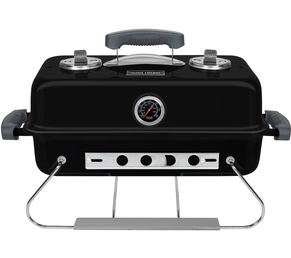 George Foreman On-The-Go GFPTBBQ1004B Portable Charcoal BBQ - Black