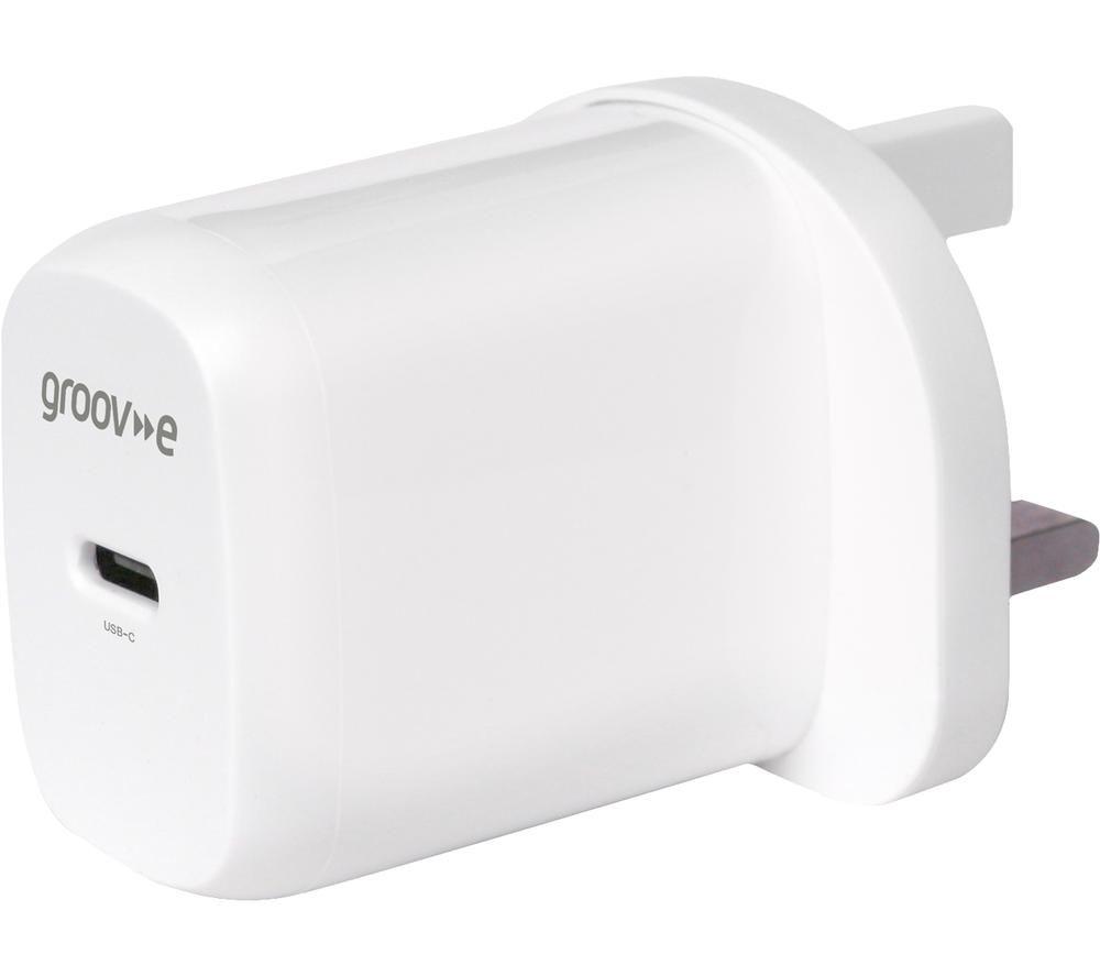 Groov-E Gvma107we 20 W Usb Type-C Charger, White