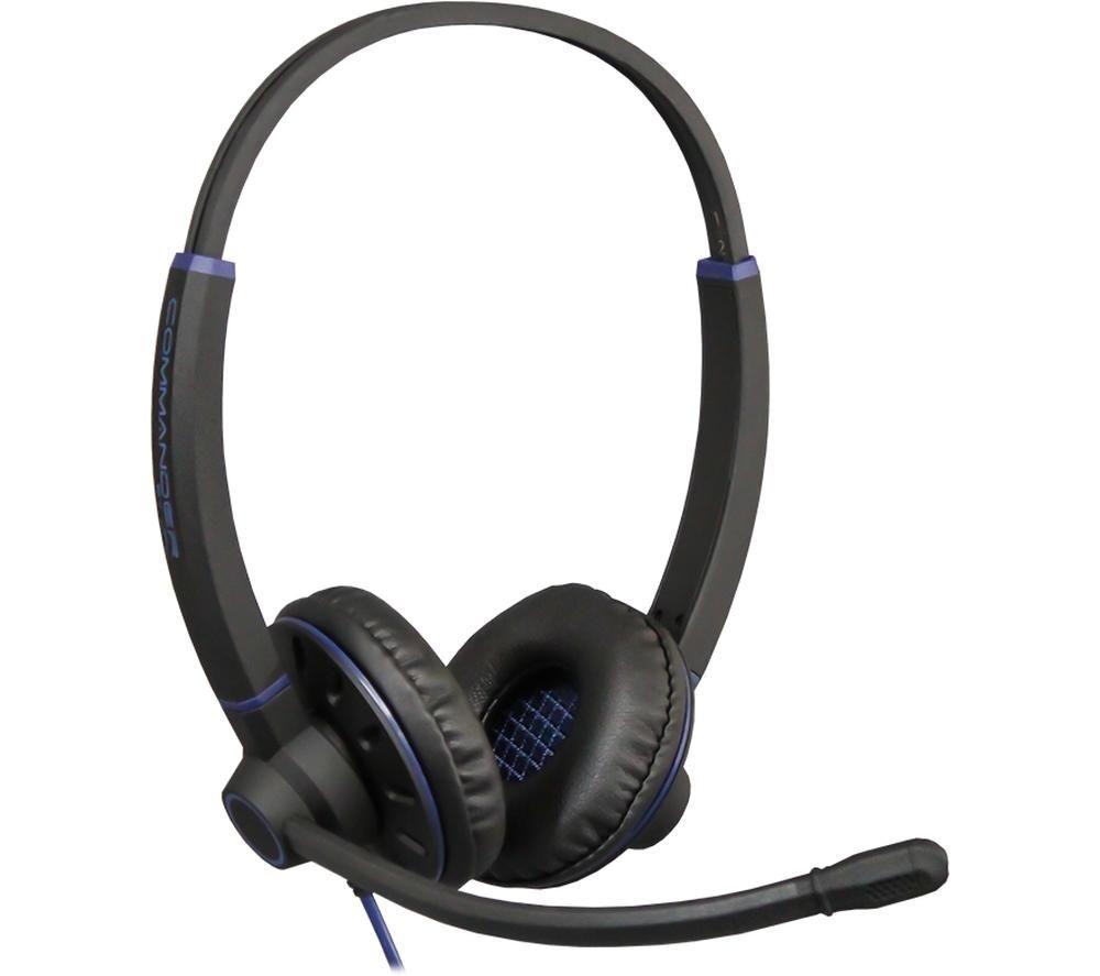 JPL USB Headset Commander-2 (V2) Binaural | USB-A Plug & Play | Professional Office/Contact Centre | Noise Cancelling | Incl Soft Pouch Case & A to C USB Adapter | Compatible with Major Softphones