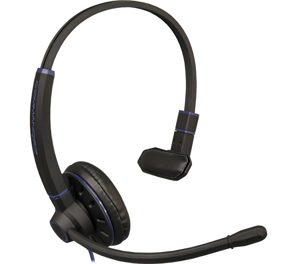 JPL USB Headset Commander-1 (V2) Monaural | USB-A Plug & Play | Professional Office/Contact Centre | Noise Cancelling | Incl Soft Pouch Case & A to C USB Adapter | Compatible with Major Softphones