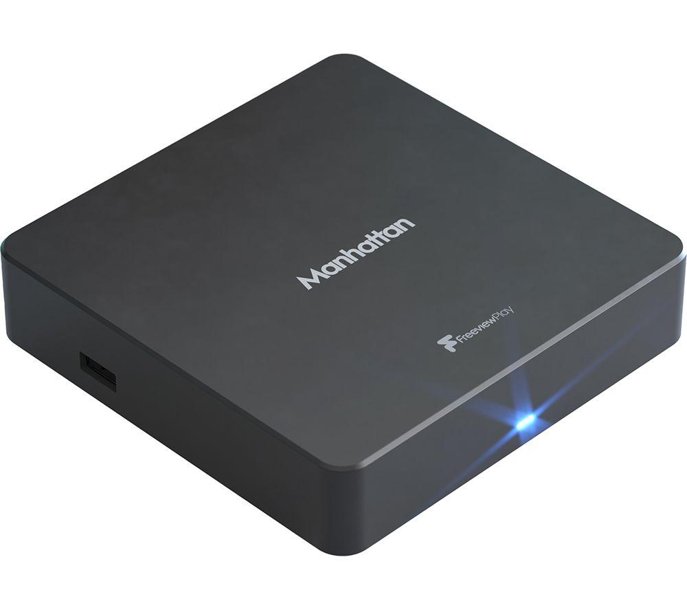 Manhattan T4 Freeview Play Smart 4K Ultra HD Set Top Box, Black