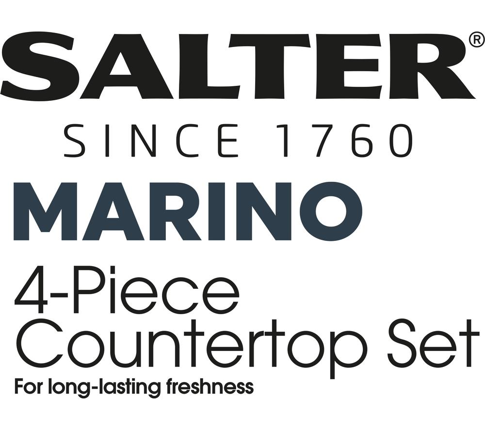 SALTER Marino BW12613EU7 4-Piece Bread Bin & Canister Set - Blue Grey image number 7 of 7