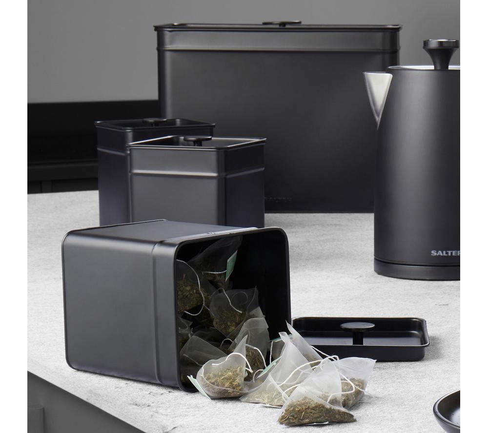 SALTER Kuro BW12614EU7 4-Piece Bread Bin & Canister Set - Black image number 4 of 5