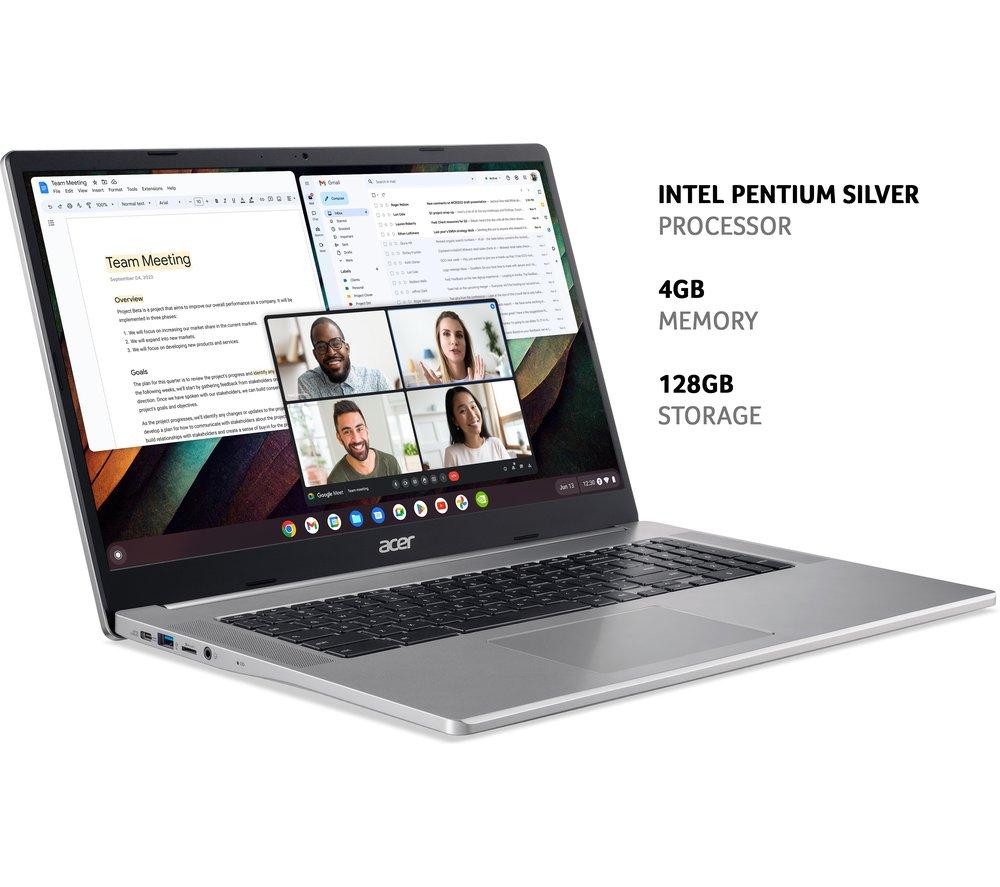 ACER 317 17.3' Chromebook - Intel® Pentium®, 128 GB eMMC, Silver - image 2