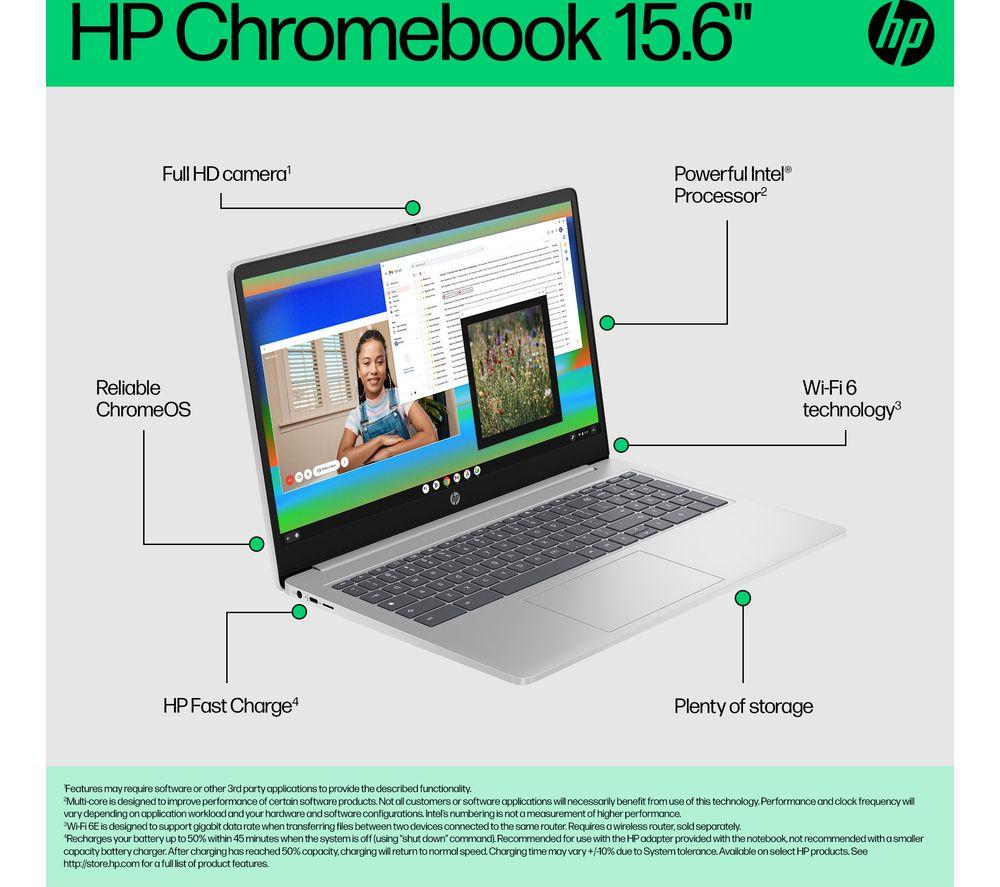 HP 15.6 in. Chromebook Plus, Intel Core i3-N305 - 8GB RAM, 128GB
