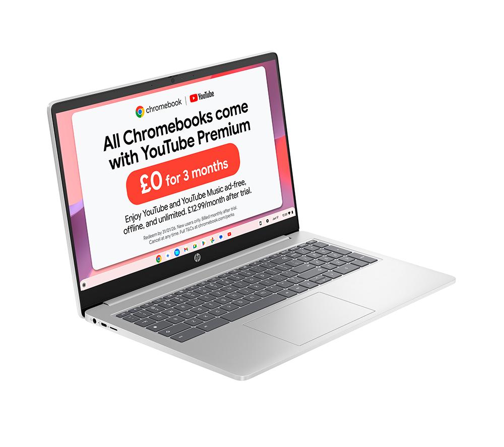 HP Chromebook Plus 15a-nb0502sa 15.6 n305  - Intel® Core™ i3, 128 GB SSD, Silver