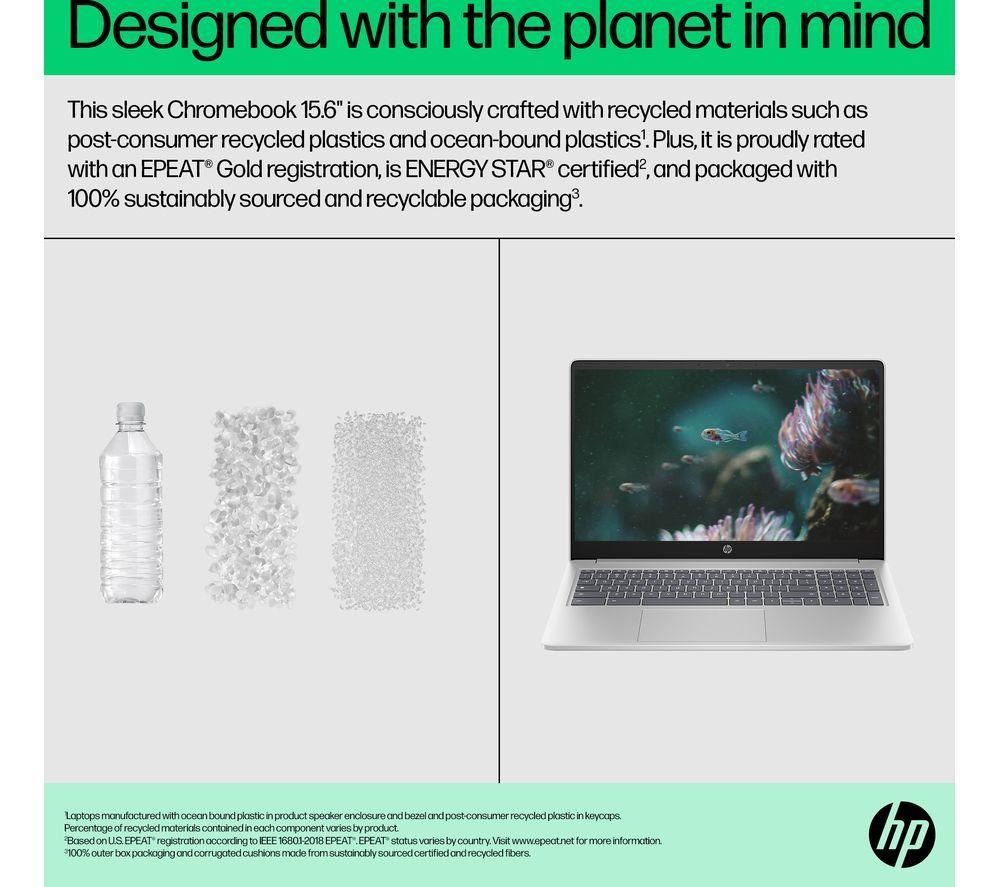 HP 15a-nb0502sa 15.6" Chromebook Plus - Intel&reg; Core&trade; i3, 128 GB SSD, Silver image number 7 of 18