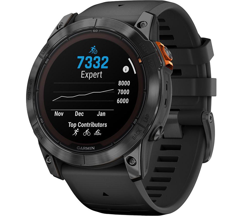 Garmin fēnix 7X PRO SOLAR, Large Premium Multisport GPS Smartwatch, Solar Charging, Advanced Training Features, Touchscreen and Buttons, Ultratough Design, Flash Light, Up to 37 days battery, Black