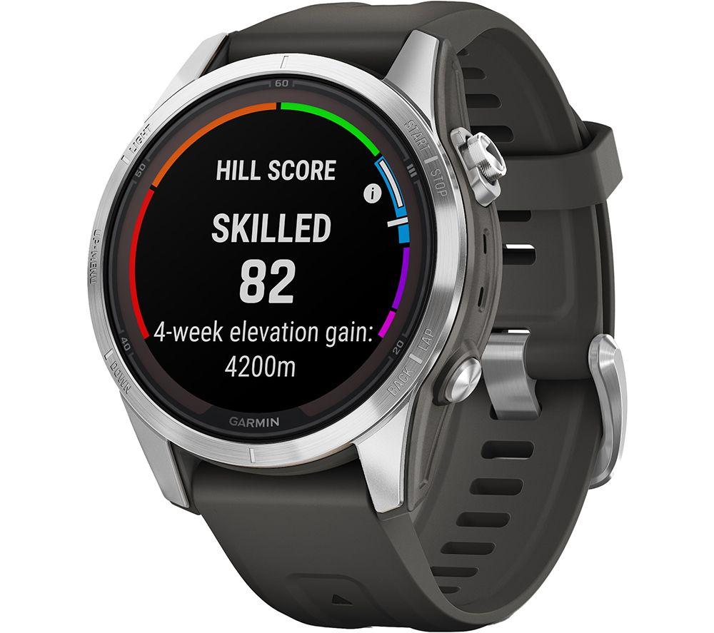 Buy GARMIN Fenix 7S Pro Solar Smart Watch Black Silver 42 mm