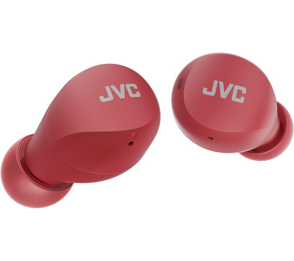 JVC HA-A6T Gumy Mini Wireless Bluetooth Earbuds, 23 Hours Battery, Quick Charge, Touch Control, IPX4 (Red)