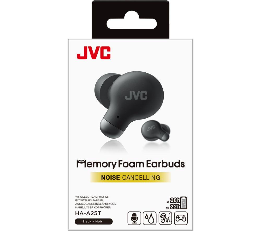 JVC Marshmallow HA-A25T Wireless Bluetooth Noise-Cancelling Earbuds - Black image number 10 of 11