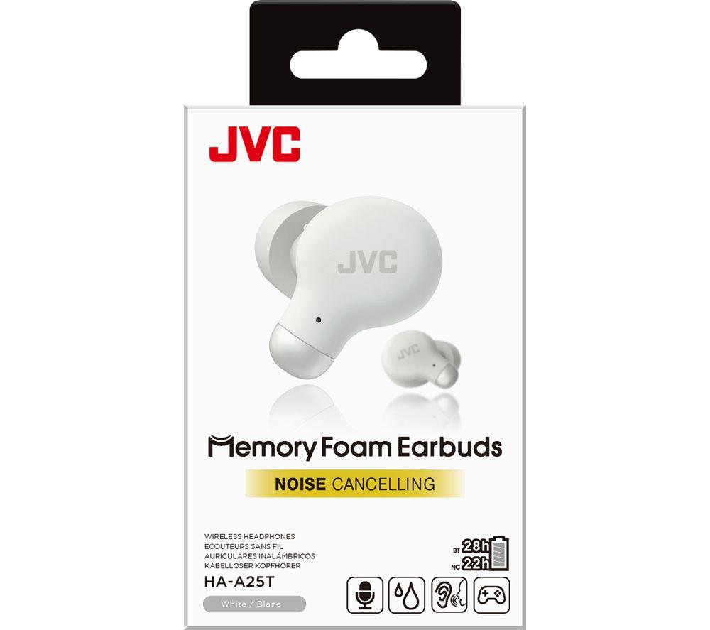 JVC Marshmallow HA-A25T Wireless Bluetooth Noise-Cancelling Earbuds - White image number 9 of 10