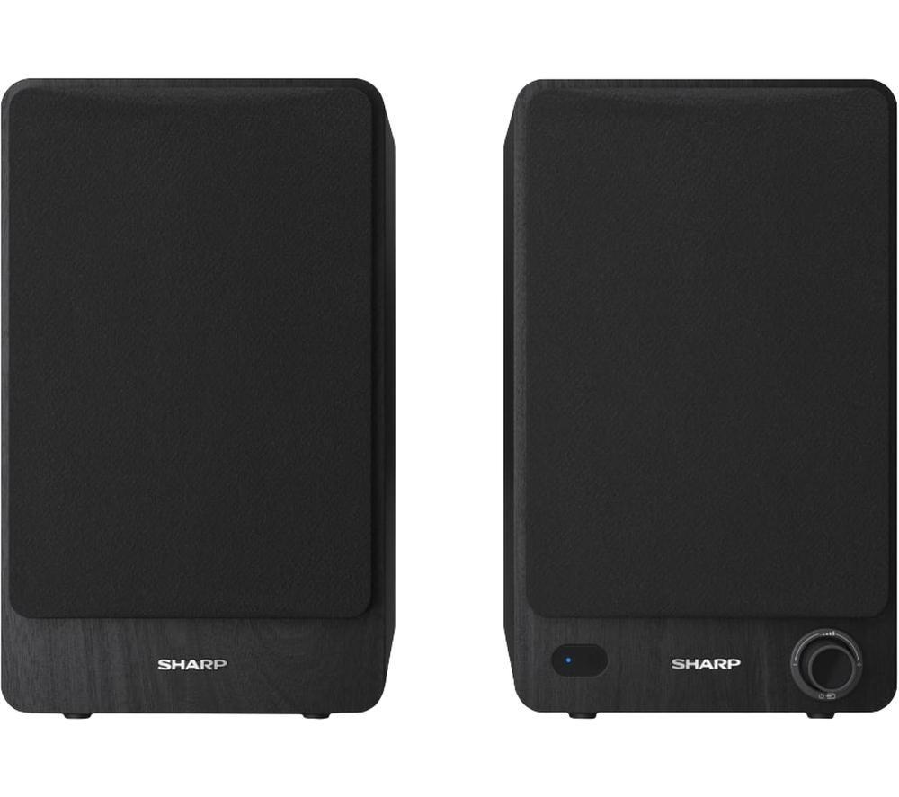 SHARP CP-SS30(BK) Bluetooth Active Bookshelf Monitor Speaker - Black image number 2 of 9
