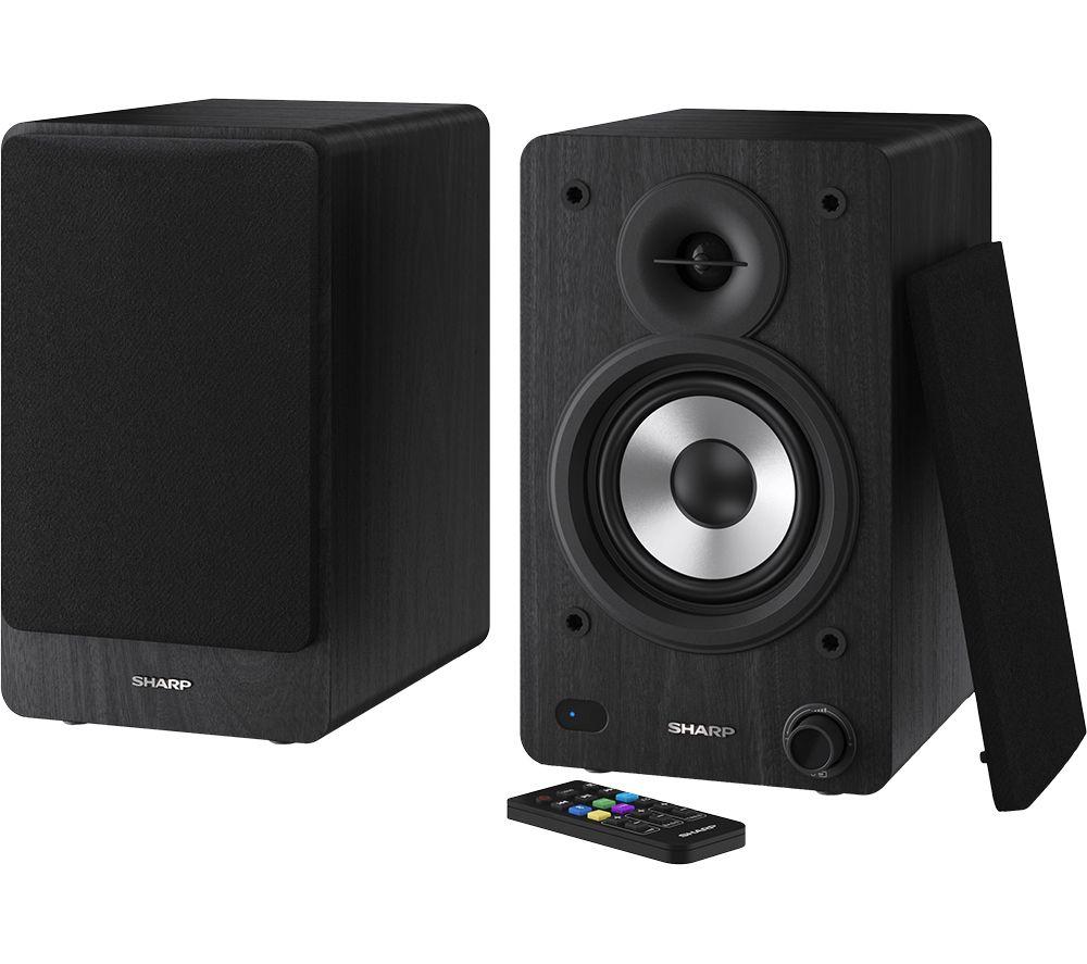 SHARP CP-SS30(BK) Bluetooth Active Bookshelf Monitor Speaker - Black image number 6 of 9