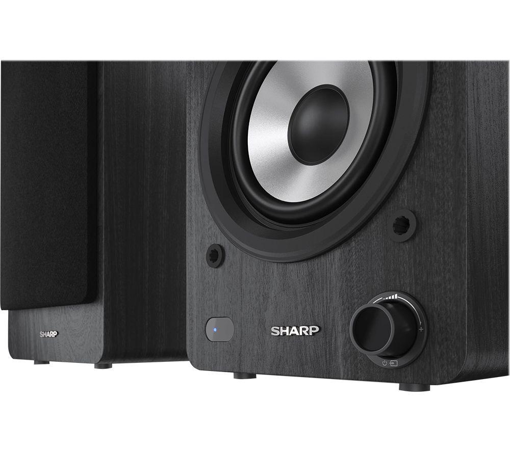 SHARP CP-SS30(BK) Bluetooth Active Bookshelf Monitor Speaker - Black image number 7 of 9