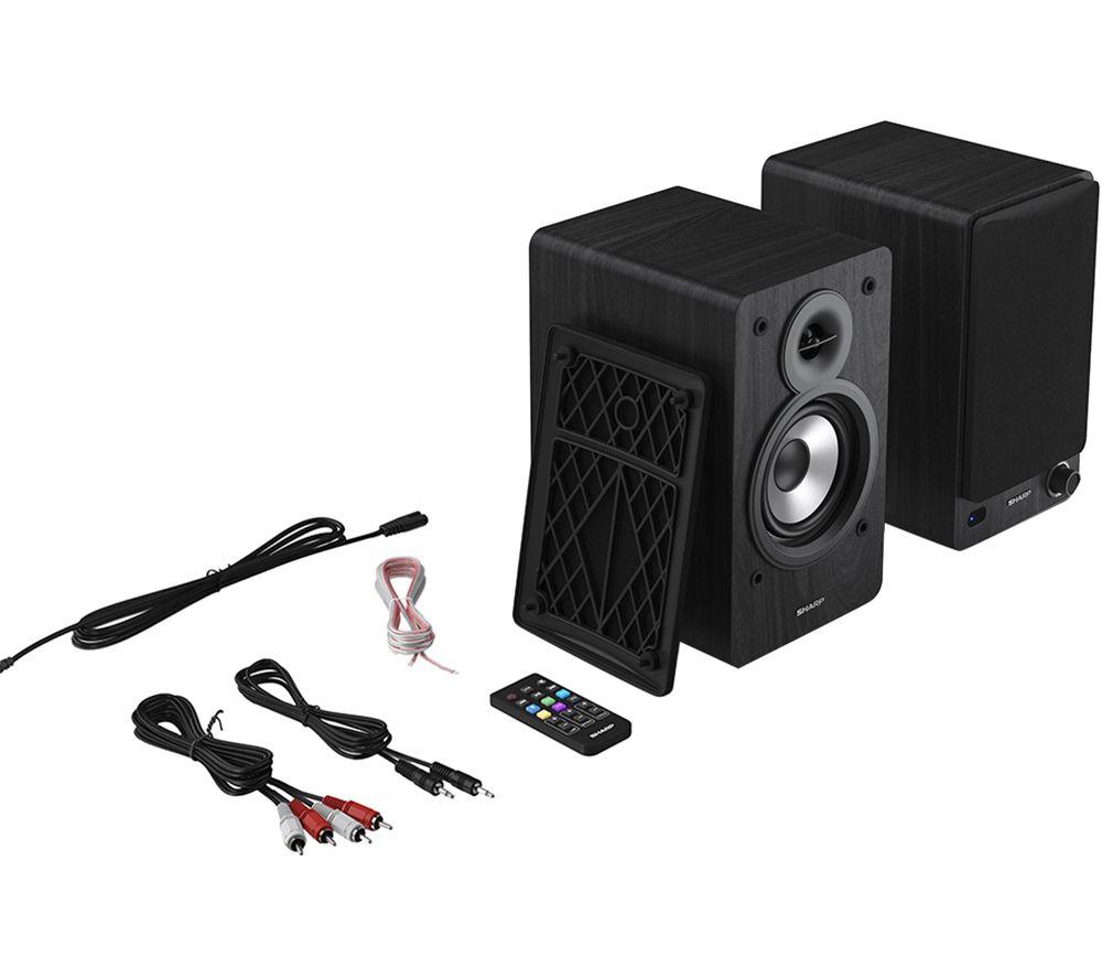 SHARP CP-SS30(BK) Bluetooth Active Bookshelf Monitor Speaker - Black image number 8 of 9