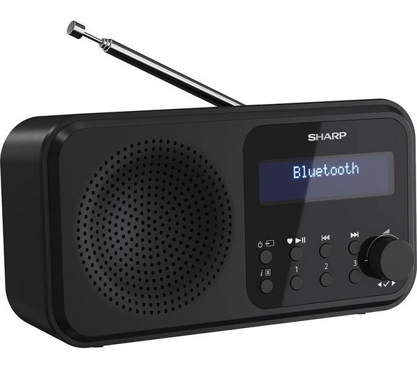 SHARP Tokyo DR-P420 Portable DAB+/FM Bluetooth Clock Radio - Midnight Black