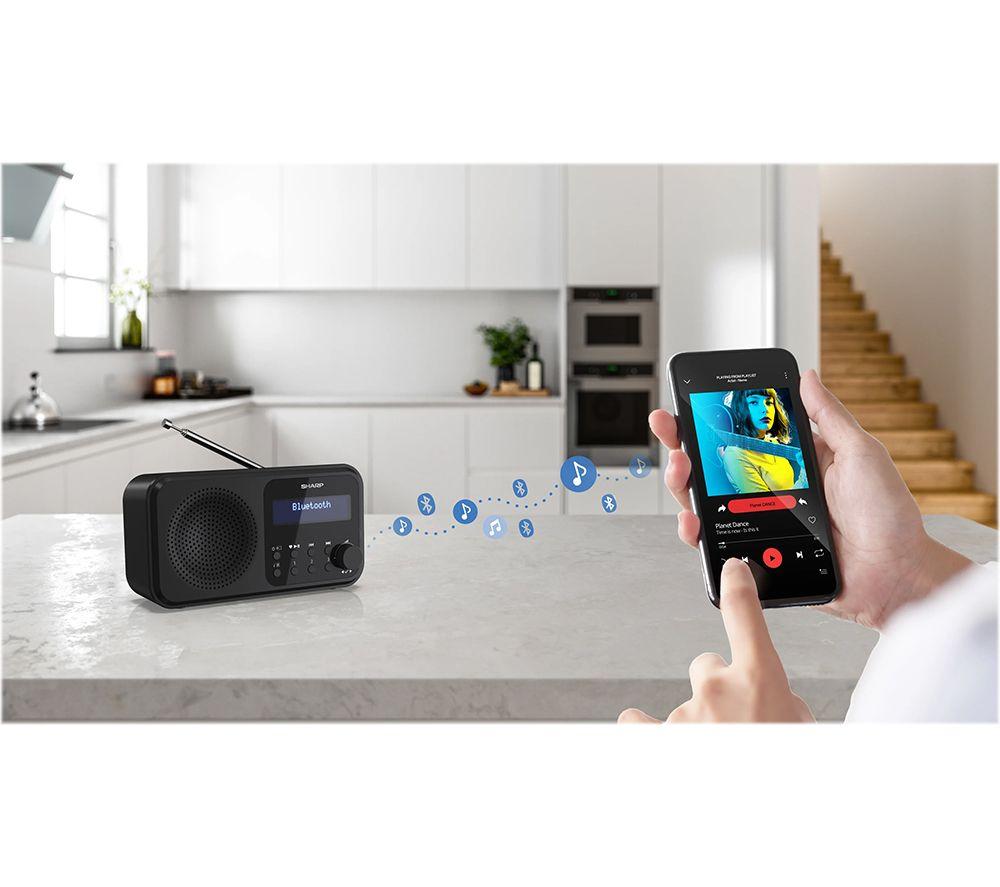 SHARP Tokyo DR-P420 Portable DAB+/FM Bluetooth Radio - Midnight Black image number 8 of 9