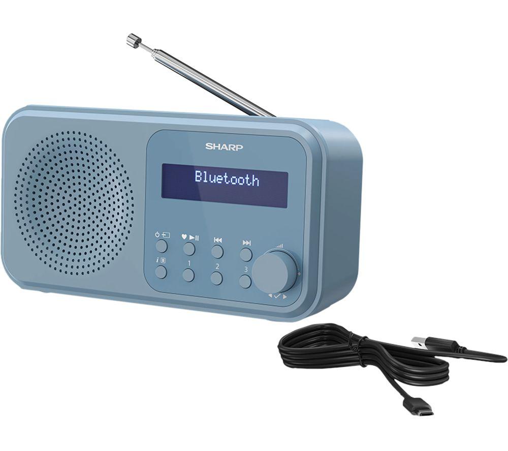 SHARP Tokyo DR-P420 Portable DAB+/FM Bluetooth Radio - Steel Blue image number 4 of 9