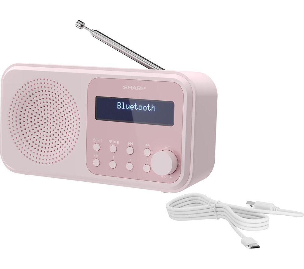SHARP Tokyo DR-P420 Portable DAB+/FM Bluetooth Radio - Blossom Pink image number 4 of 9