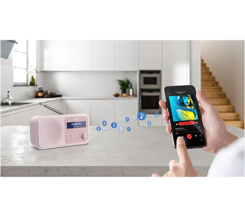 SHARP Tokyo DR-P420 Portable DAB+/FM Bluetooth Radio - Blossom Pink image number 8 of 9