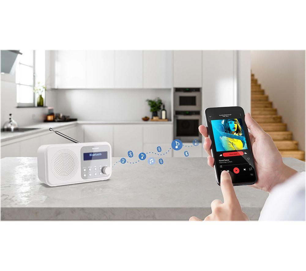 SHARP Tokyo DR-P420 Portable DAB+/FM Bluetooth Radio - Snowy White image number 6 of 7