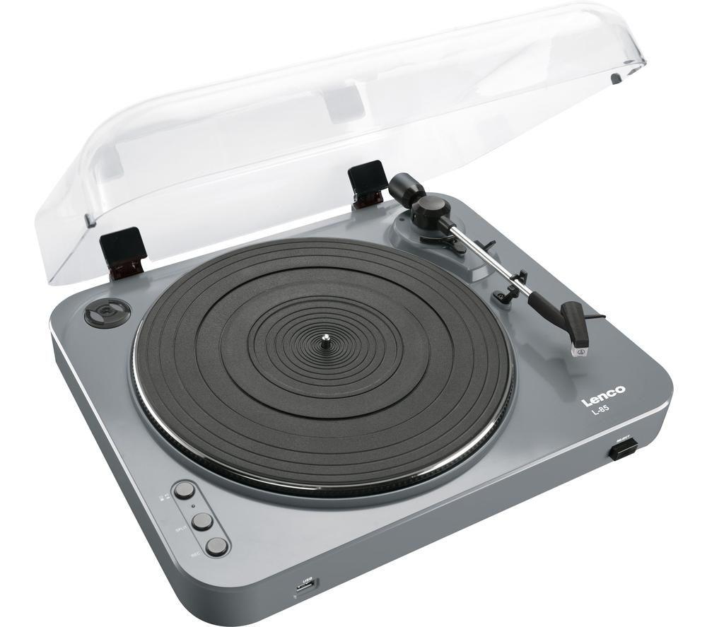 Lenco L-85 Belt Drive Turntable - Grey, Silver/Grey