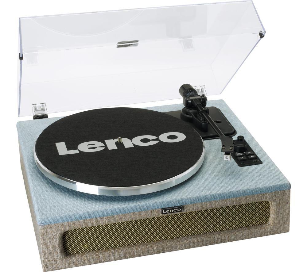 LENCO LS-440 Belt Drive Bluetooth Turntable - Blue & Taupe image number 2 of 5