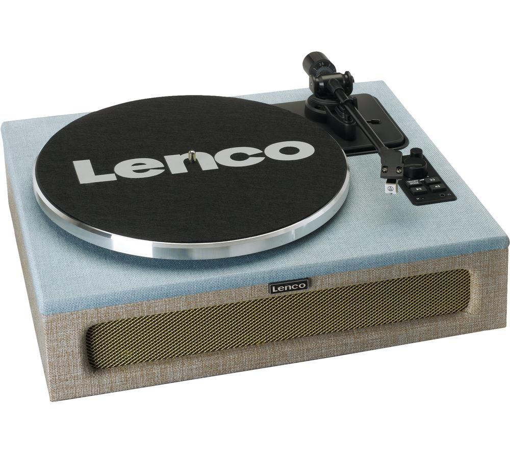 LENCO LS-440 Belt Drive Bluetooth Turntable - Blue & Taupe image number 4 of 5