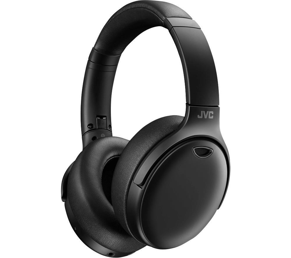 JVC Hybrid Over-Ear Headphones, Hi-Res, Noise Cancelling, Bluetooth 5.1, HA-S100N (Black)