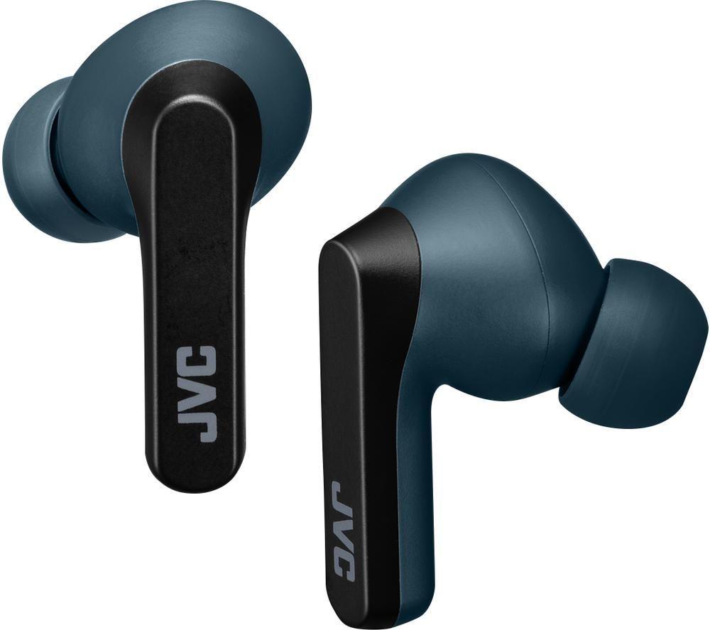 JVC HA-A9T Wireless Bluetooth Earbuds - Black & Marine Blue, Black,Blue