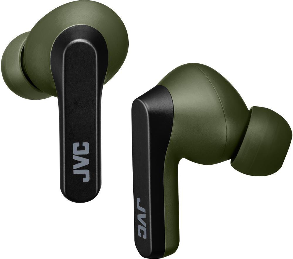 JVC HA-A9T Wireless Bluetooth Earbuds - Olive Green & Black, Black,Green