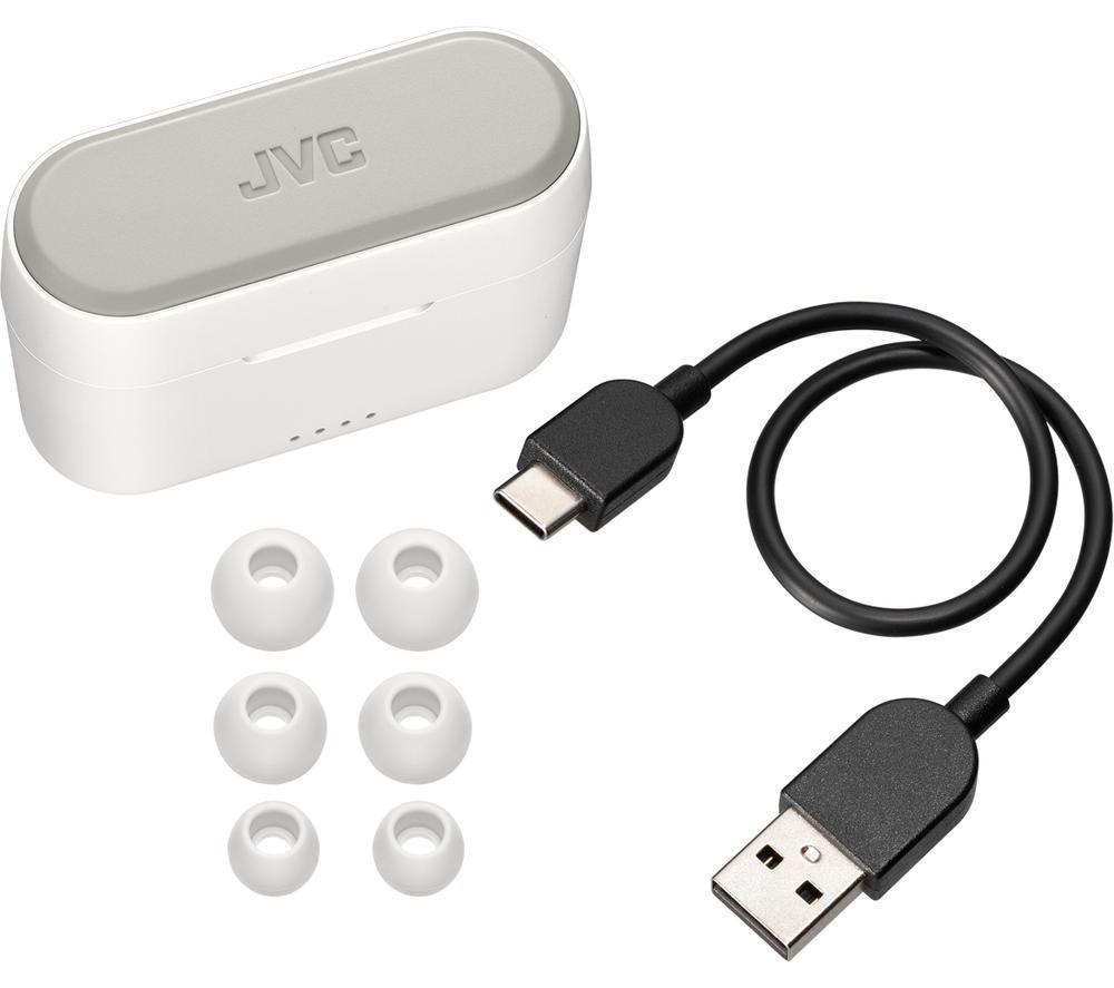 JVC HA-A9T Wireless Bluetooth Earbuds - Grey & White image number 3 of 8