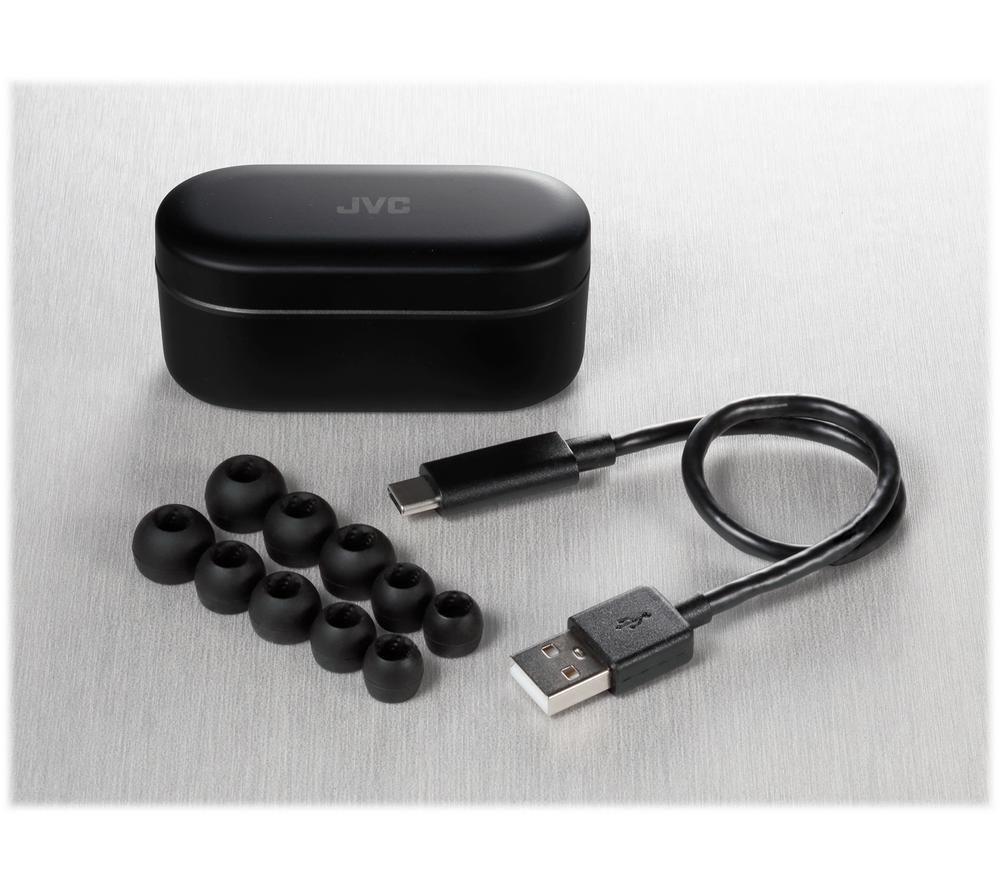 JVC HA-FW1000T Wireless Bluetooth Noise-Cancelling Earbuds - Black image number 5 of 8